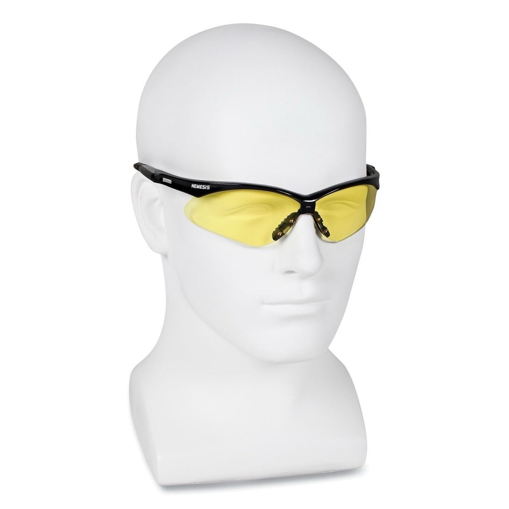 Nemesis Jackson Safety ANSI Z87.1+ Amber Lens Safety Glasses Black Frame - NEW